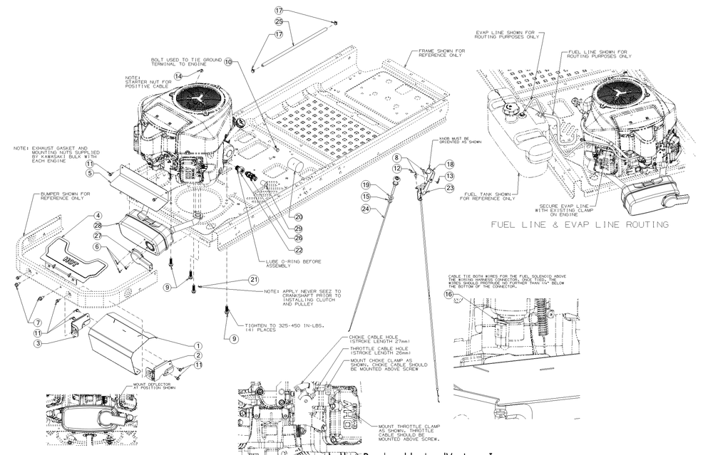 Engine Accessories Diagram and Parts List for RZT-S54KW (17AICBDA010)(2017) Cub Cadet Lawn Tractor